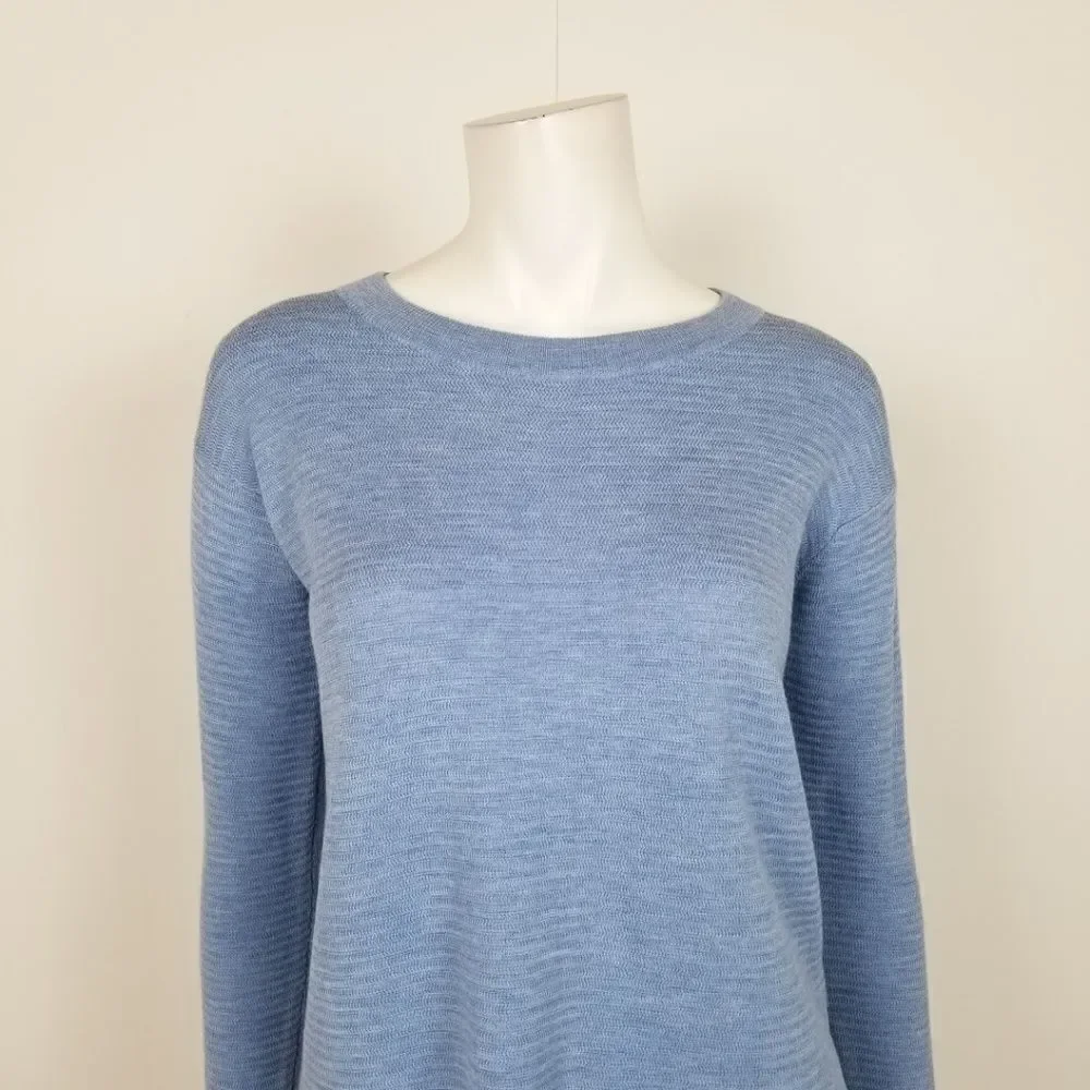 J. Crew Blue Merino Wool Swing Pullover Sweater